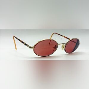 Vintage Calvin Klein 246 510 Gold Oval Metal Sunglasses Frames Only Italy